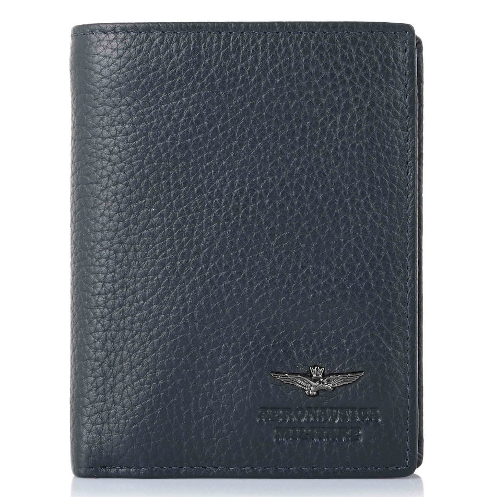 Aeronautica Militare AM-186 Leather Men's Wallet Blue Wallets
