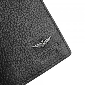 Aeronautica Militare AM-186 Leather Men's Wallet Black Wallets