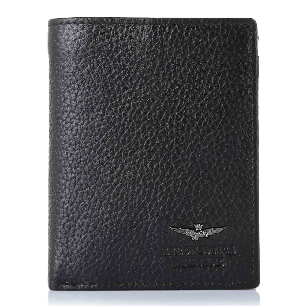 Aeronautica Militare AM-186 Leather Men's Wallet Black Wallets