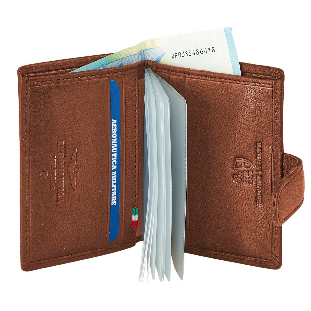 Aeronautica Militare AM-236 Δερμάτινο Ανδρικό Πορτοφόλι για κάρτες με RFID Ταμπά Wallets