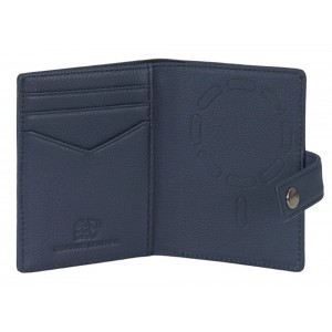 Aeronautica Militare AM-260 Mag Wallet Δερμάτινο Πορτοφόλι Καρτών με RFID Μπλε Πορτοφόλια