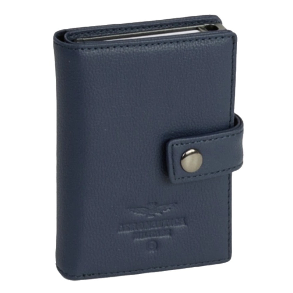 Aeronautica Militare AM-260 Mag Wallet Δερμάτινο Πορτοφόλι Καρτών με RFID Μπλε Πορτοφόλια