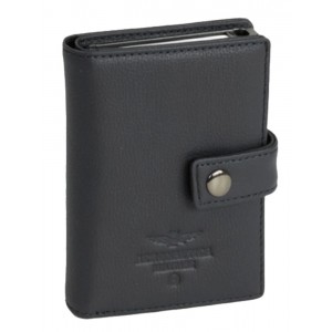 Aeronautica Militare AM-260 Mag Wallet Δερμάτινο Πορτοφόλι Καρτών με RFID Μαύρο Πορτοφόλια