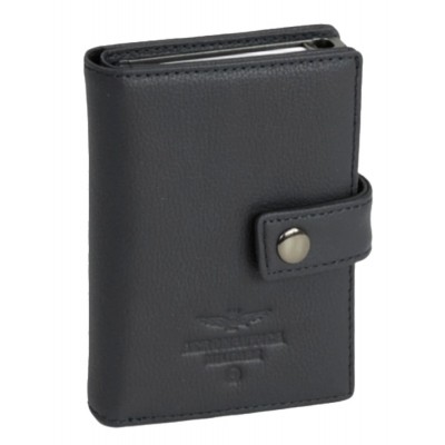 Aeronautica Militare AM-260 Mag Wallet Δερμάτινο Πορτοφόλι Καρτών με RFID Μαύρο