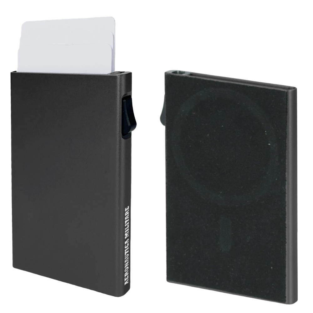 Aeronautica Militare AM-261 Mag-Cardprotector Μαγνητική Θήκη Καρτών με RFID Ανθρακί Πορτοφόλια