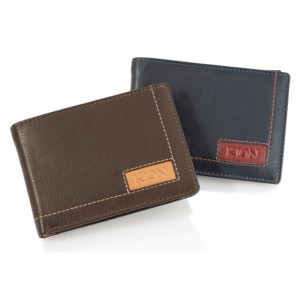 Kion AS-700 Ανδρικό Δερμάτινο Πορτοφόλι με RFID Μπλε Πορτοφόλια