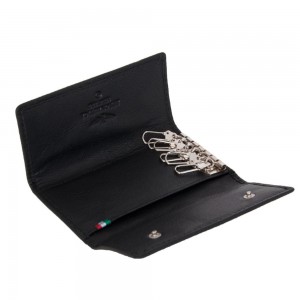 Aeronautica Militare AM-237 Black Leather Key Holder Wallets