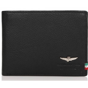 AERONAUTICA MILITARE AM-103 leather wallet black Wallets