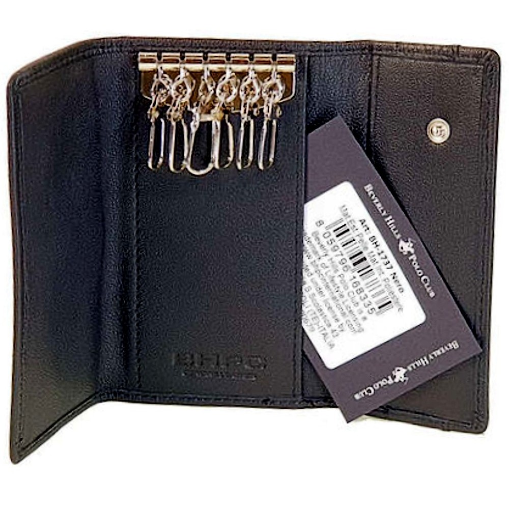 Beverly Hills Polo Club BH-1737 Δέρμα Κλειδοθήκη Μαύρη