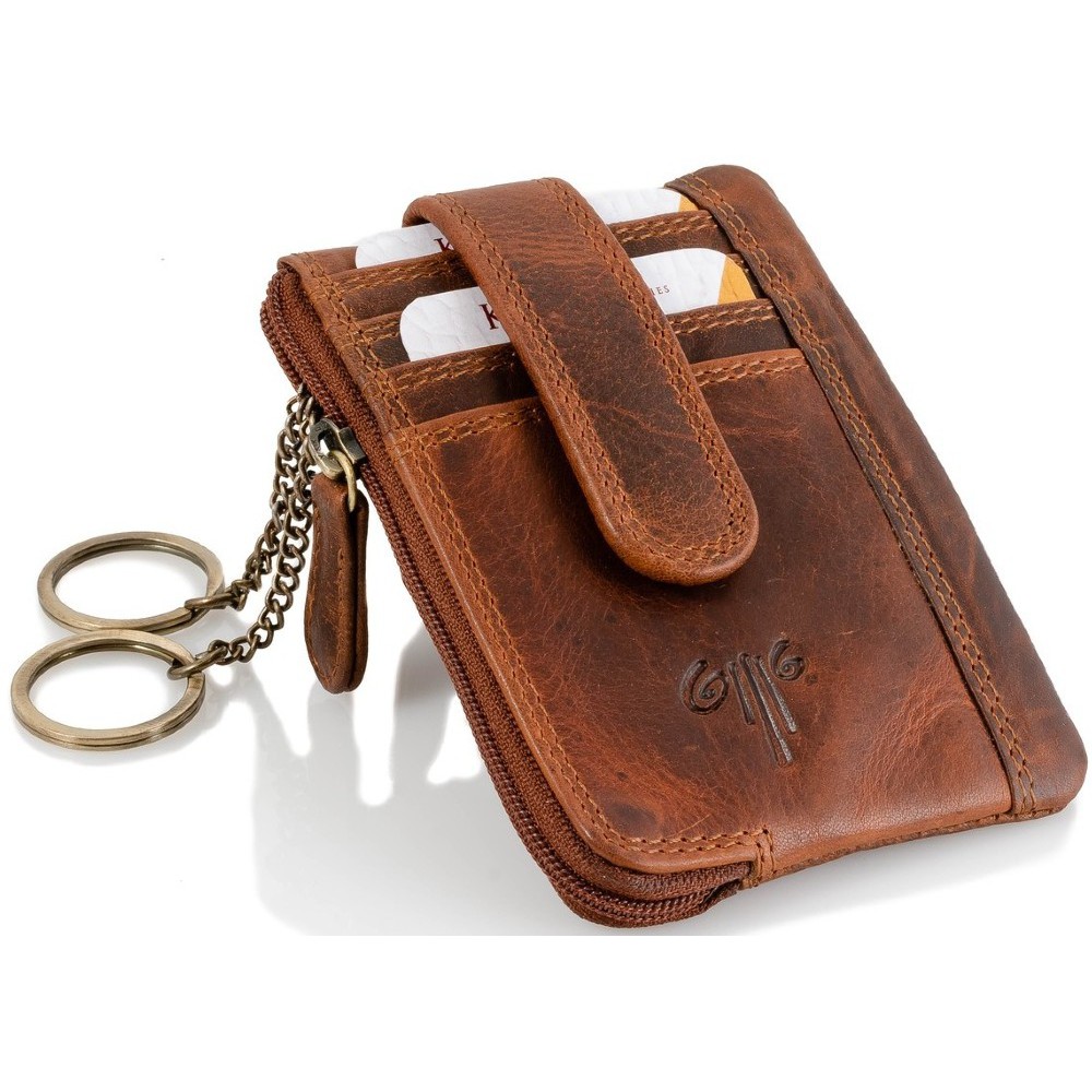 KION Καρτοθήκη δέρμα D-26 Καφέ Wallets