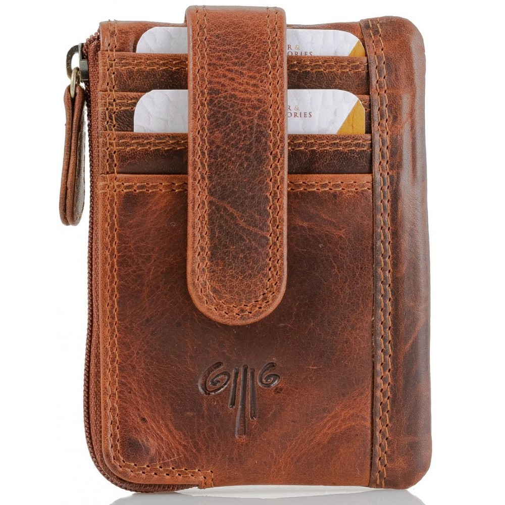 KION Καρτοθήκη δέρμα D-26 Καφέ Wallets