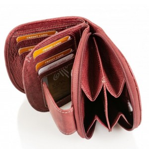 Kion H1025 SUEDE Πορτοφόλι Γυναικείο Δέρμα Μπορντό Wallets