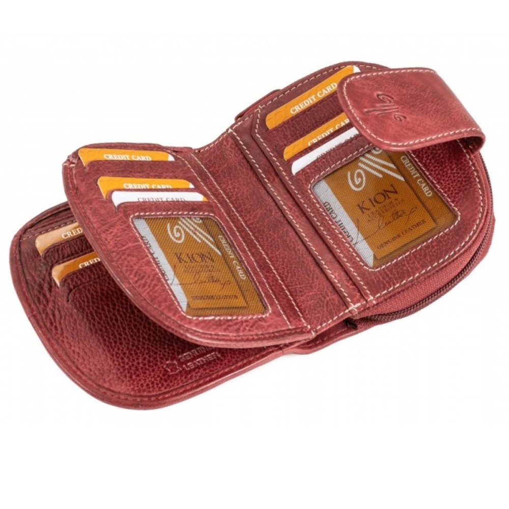 Kion H1025 SUEDE Πορτοφόλι Γυναικείο Δέρμα Μπορντό Wallets