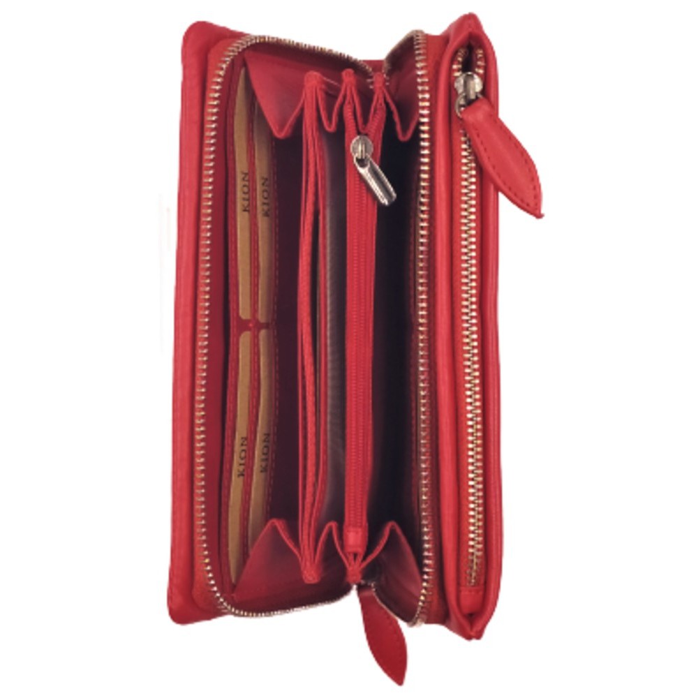 Kion Δέρμα πορτοφόλι μεγάλο 3790 κόκκινο Πορτοφόλια