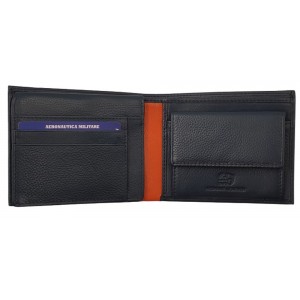 AERONAUTICA MILITARE AM-152 δέρμα πορτοφόλι μπλε Wallets