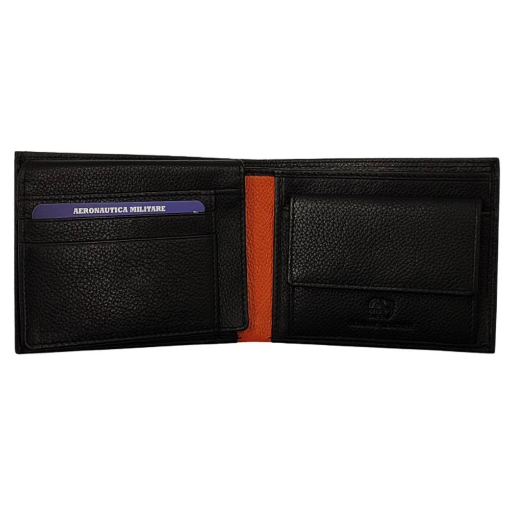 AERONAUTICA MILITARE AM-152 δέρμα πορτοφόλι μαύρο Wallets