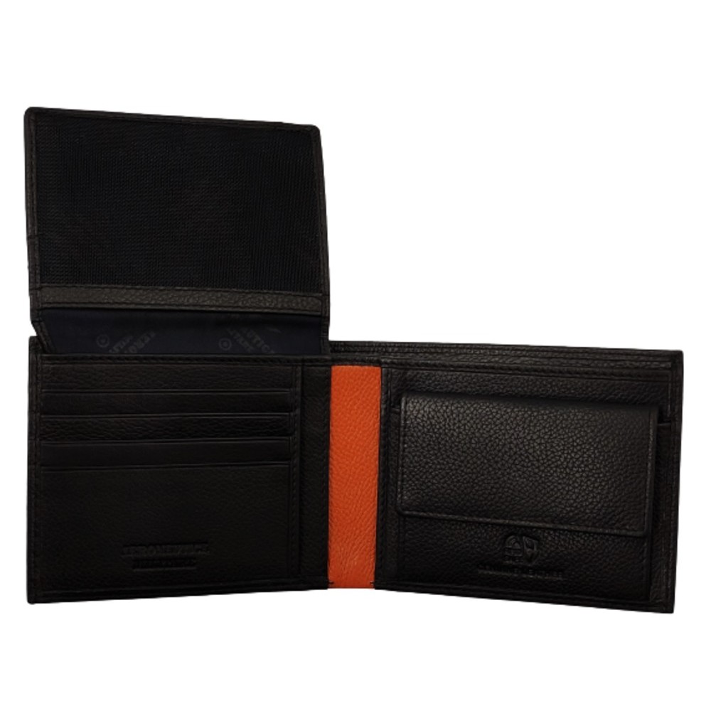 AERONAUTICA MILITARE AM-152 δέρμα πορτοφόλι μαύρο Wallets