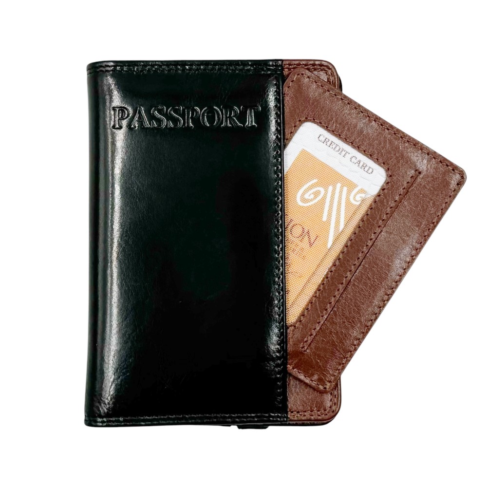 Kion 39024 Ανδρικό Πορτοφόλι Διαβατηρίου Δέρμα Μαύρο με Ταμπά Πορτοφόλια