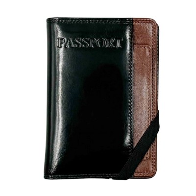 Kion 39024 Ανδρικό Πορτοφόλι Διαβατηρίου Δέρμα Μαύρο με Ταμπά