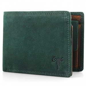 Kion KR-27 RFID karra ανδρικό πορτοφόλι δέρμα Πράσινο-Καφέ Wallets
