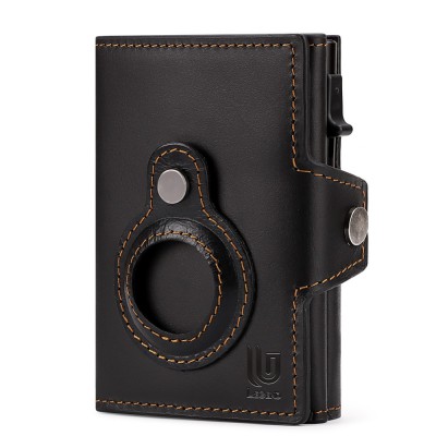 Legend LGDW-220 Leather Wallet RFID AirTag Black