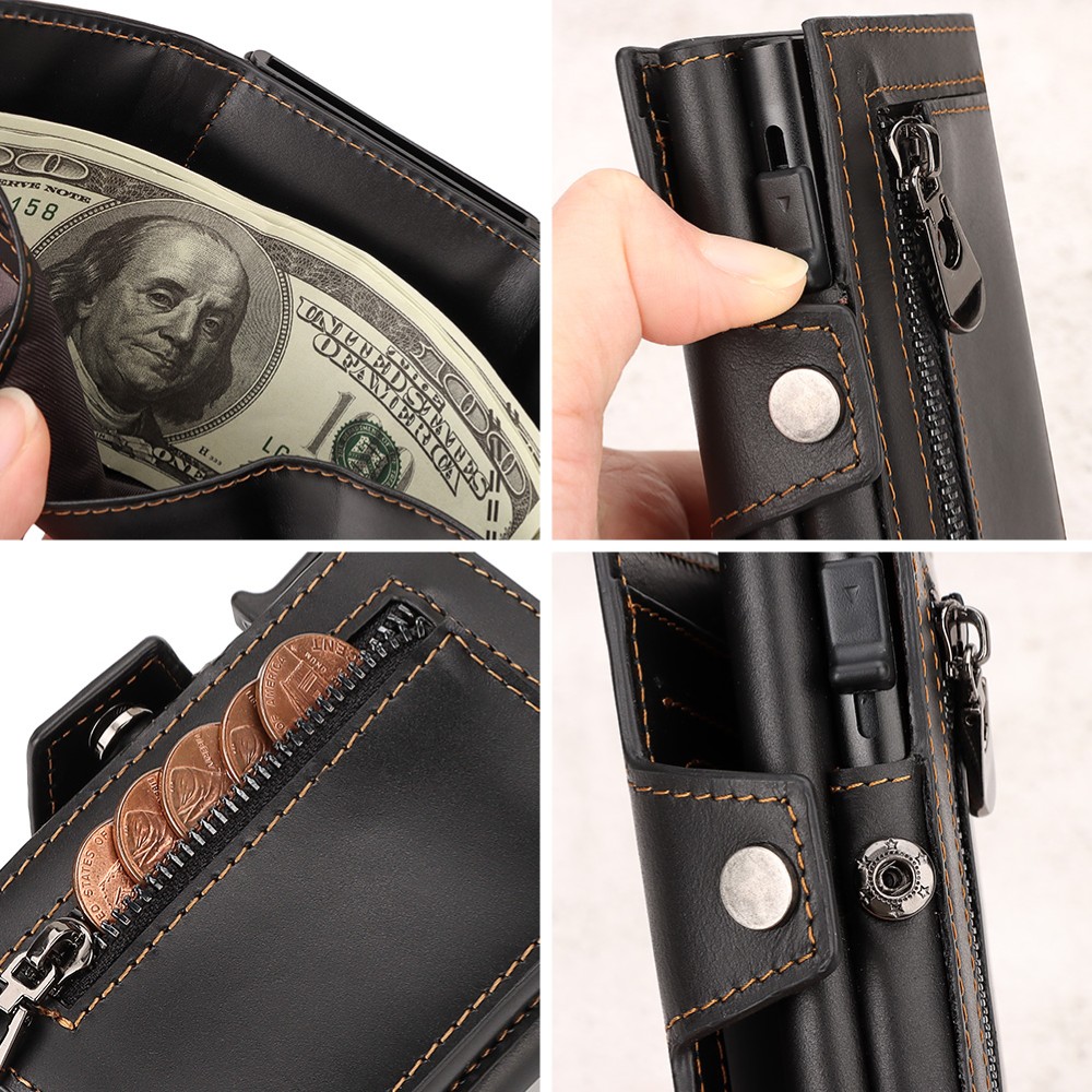 Legend LGDW-220 Δερμάτινο Πορτοφόλι RFID AirTag Μαύρο Πορτοφόλια