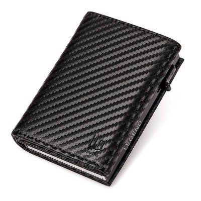 Legend LGDW-222 RFID Wallet with Carbon Fiber Black 