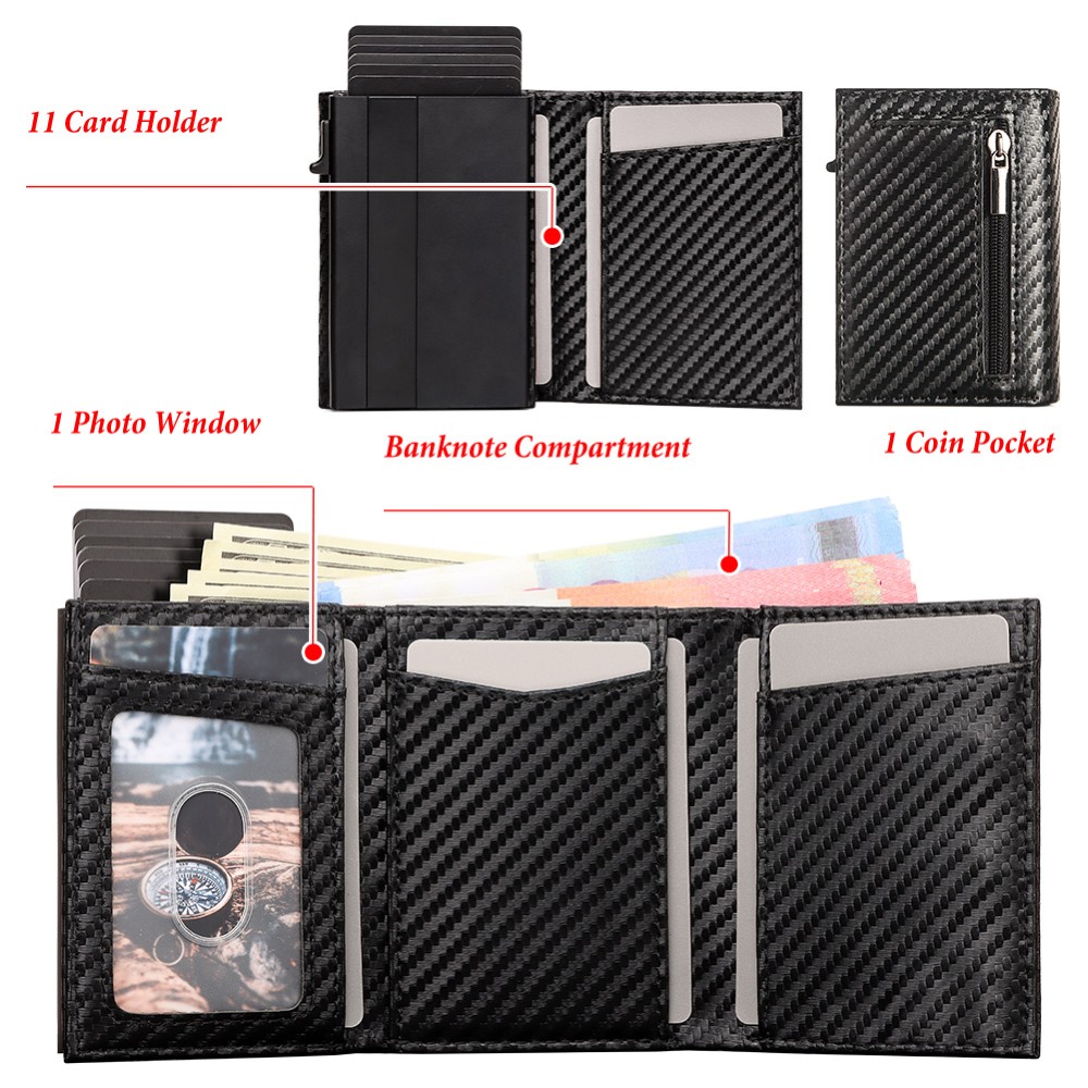 Legend LGDW-223-A AirTag Πορτοφόλι από CarbonFiber με RFID Μαύρο Πορτοφόλια