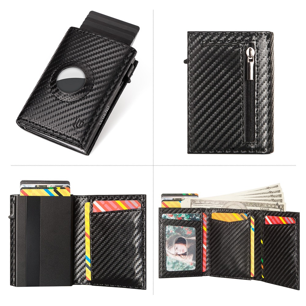 Legend LGDW-223 AirTag Πορτοφόλι από CarbonFiber με RFID Μαύρο  Πορτοφόλια