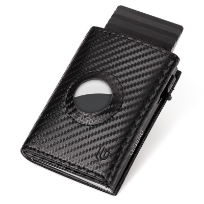 Legend LGDW-223 AirTag Wallet made of Carbon Fiber with RFID Black