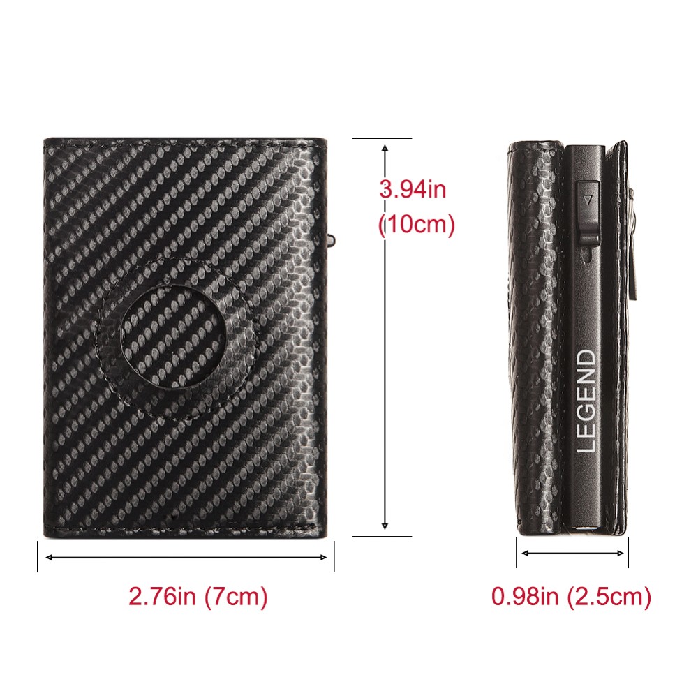Legend LGDW-223 AirTag Πορτοφόλι από CarbonFiber με RFID Μαύρο  Πορτοφόλια