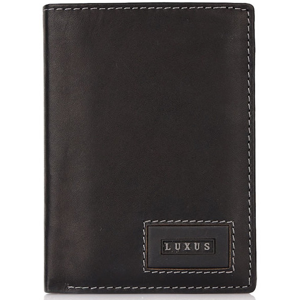 LUXUS Ανδρικό Πορτοφόλι δέρμα LX664-1 μαύρο Πορτοφόλια