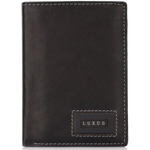 LUXUS Ανδρικό Πορτοφόλι δέρμα LX664-1 μαύρο Πορτοφόλια