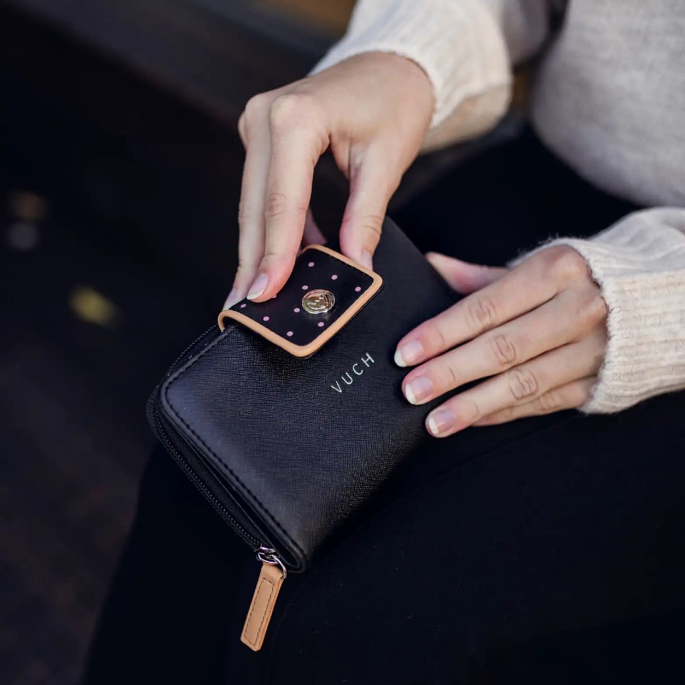VUCH Γυναικείο Πορτοφόλι Leora Μαύρο Πορτοφόλια