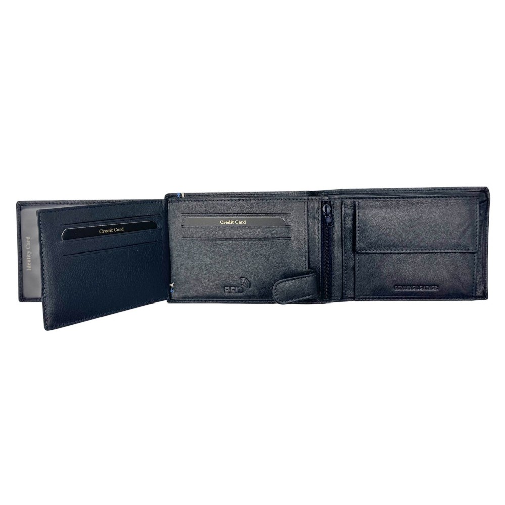 Diplomat MN117 Ανδρικό Πορτοφόλι με RFID Μπλε Wallets