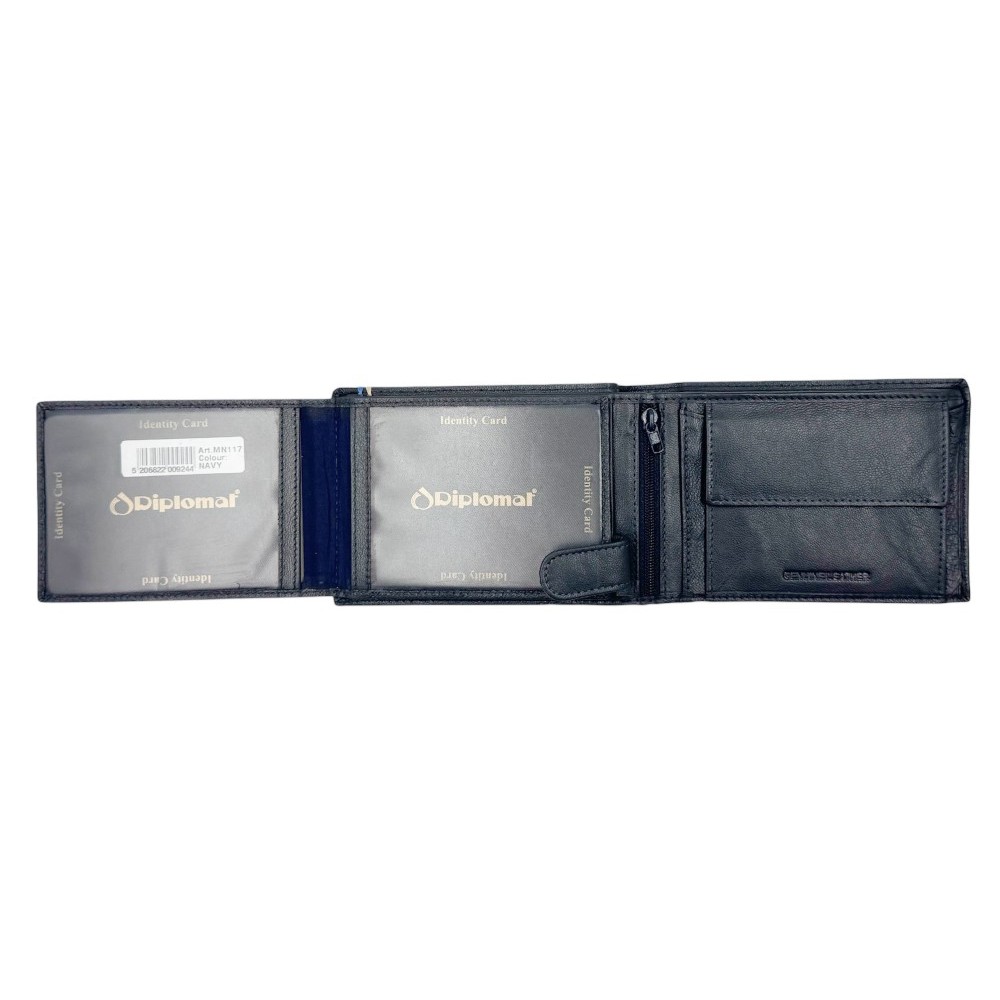 Diplomat MN117 Ανδρικό Πορτοφόλι με RFID Μπλε Wallets