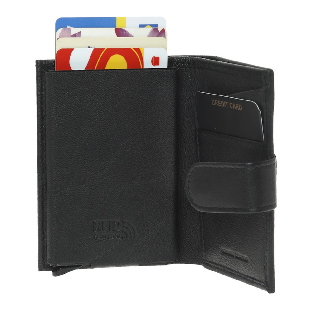Diplomat MN714 Card Holder Δερμάτινο Πορτοφόλι Καρτών με RFID Μαύρο Πορτοφόλια