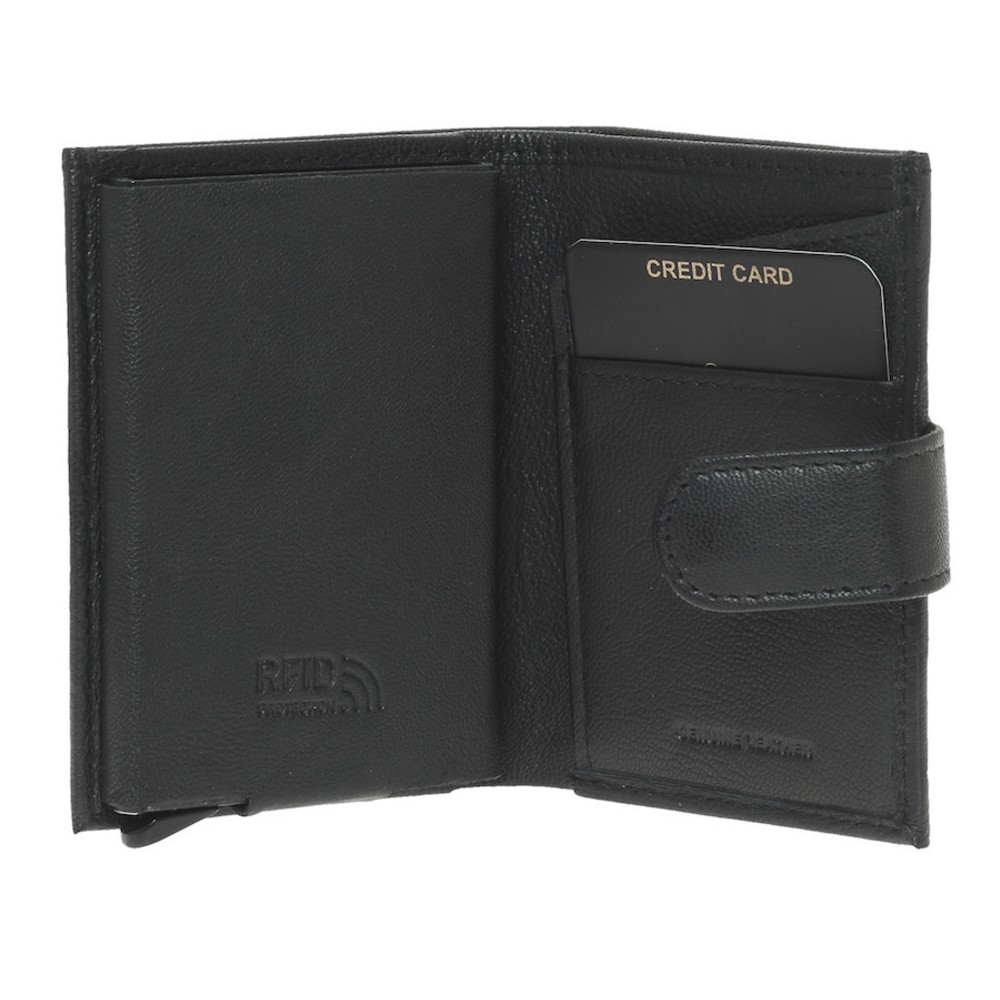 Diplomat MN714 Card Holder Δερμάτινο Πορτοφόλι Καρτών με RFID Μαύρο Πορτοφόλια