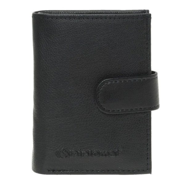 Diplomat MN714 Card Holder Δερμάτινο Πορτοφόλι Καρτών με RFID Μαύρο