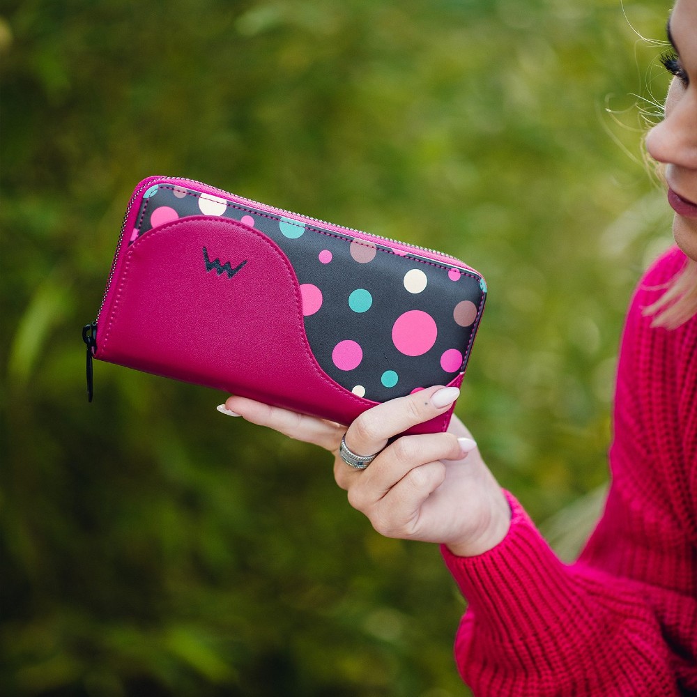VUCH Γυναικείο Πορτοφόλι Niky Φούξια Dots Πορτοφόλια