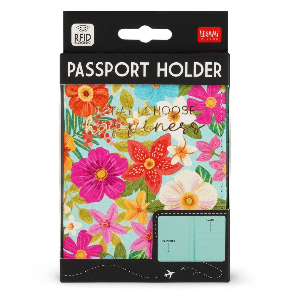 Legami Milano PH0035 Flowers Θήκη Διαβατηρίου με RFID Πολύχρωμη Πορτοφόλια
