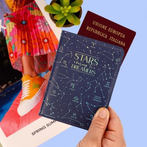 Legami Milano PH0038 Stars Passport Case with RFID Blue Wallets