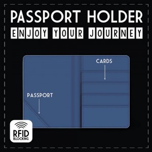 Legami Milano PH0038 Stars Passport Case with RFID Blue Wallets
