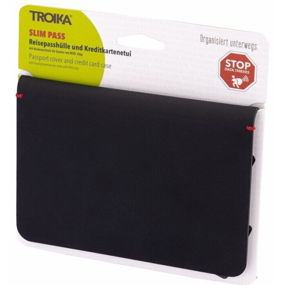 TROIKA PPH10/LE Slim Pass 3 Θήκη Διαβατηρίου με RFID Μαύρη Πορτοφόλια