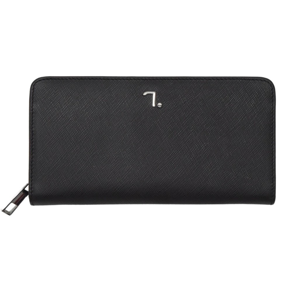 7.Dots Saturn-75-017 Women's Leather Wallet Black Wallets