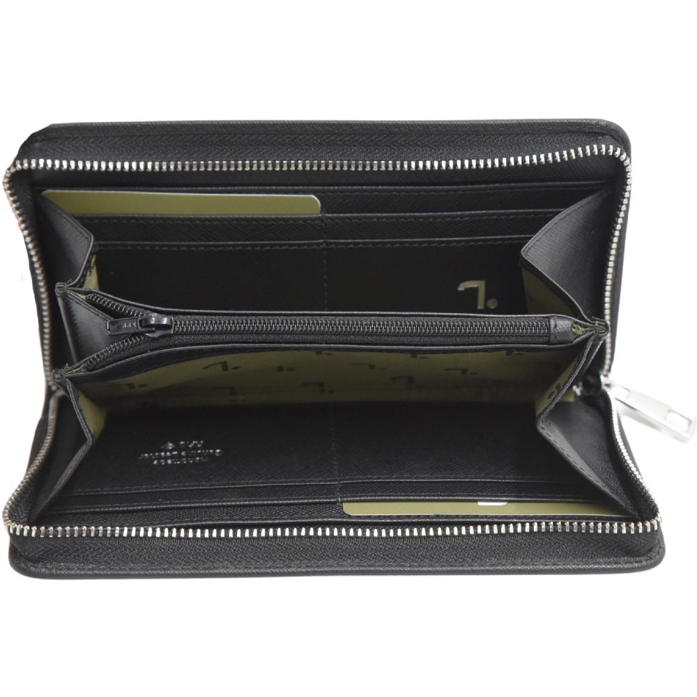 7.Dots Saturn-75-017 Women's Leather Wallet Black Wallets