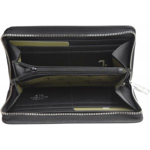 7.Dots Saturn-75-017 Women's Leather Wallet Black Wallets