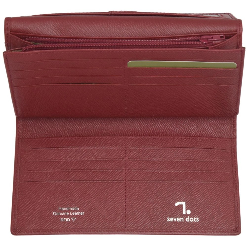 7.Dots Saturn-75-018 Women's Leather Wallet Red Wallets