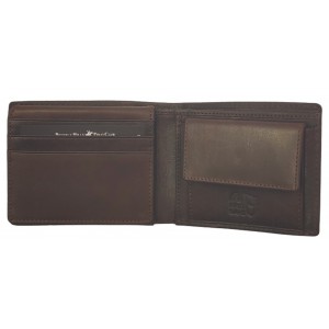 POLO CLUB BEVERLY HILLS BH-1191 Δέρμα Πορτοφόλι καφέ. Πορτοφόλια