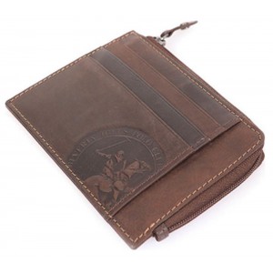 Beverly Hills Polo Club BH-1196 Δερμάτινη καρτοθήκη καφέ